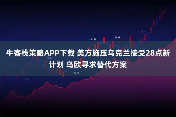 牛客栈策略APP下载 美方施压乌克兰接受28点新计划 乌欧寻求替代方案