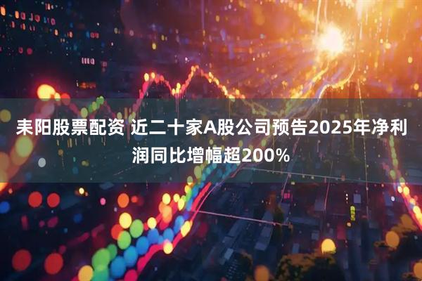耒阳股票配资 近二十家A股公司预告2025年净利润同比增幅超200%