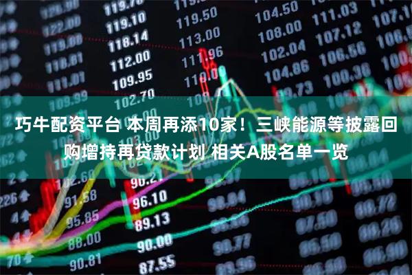 巧牛配资平台 本周再添10家！三峡能源等披露回购增持再贷款计划 相关A股名单一览