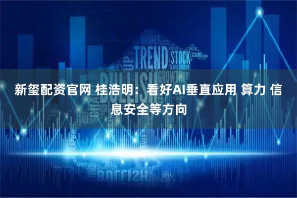 新玺配资官网 桂浩明：看好AI垂直应用 算力 信息安全等方向
